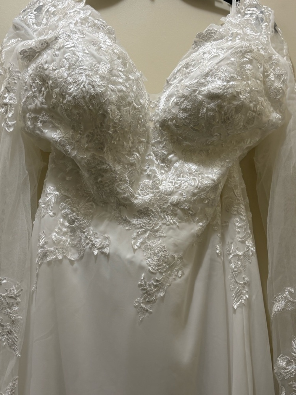 Ivory Lace Long Sleeve Wedding Gown